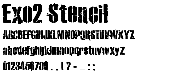 eXO2 Stencil font